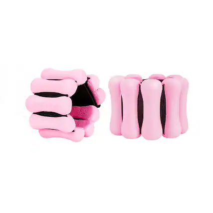 Front. WELSPO - 2Pcs Adjustable Wrist and Ankle Weights Set - Pink.