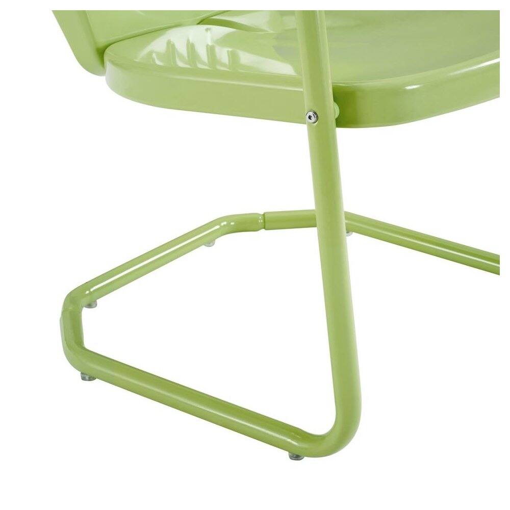 Alt View 2. Outdoor Escape - Key Lime Green Metal Patio Chair with Gloss Finish – Decorative Retro Style - Key Lime Gloss.