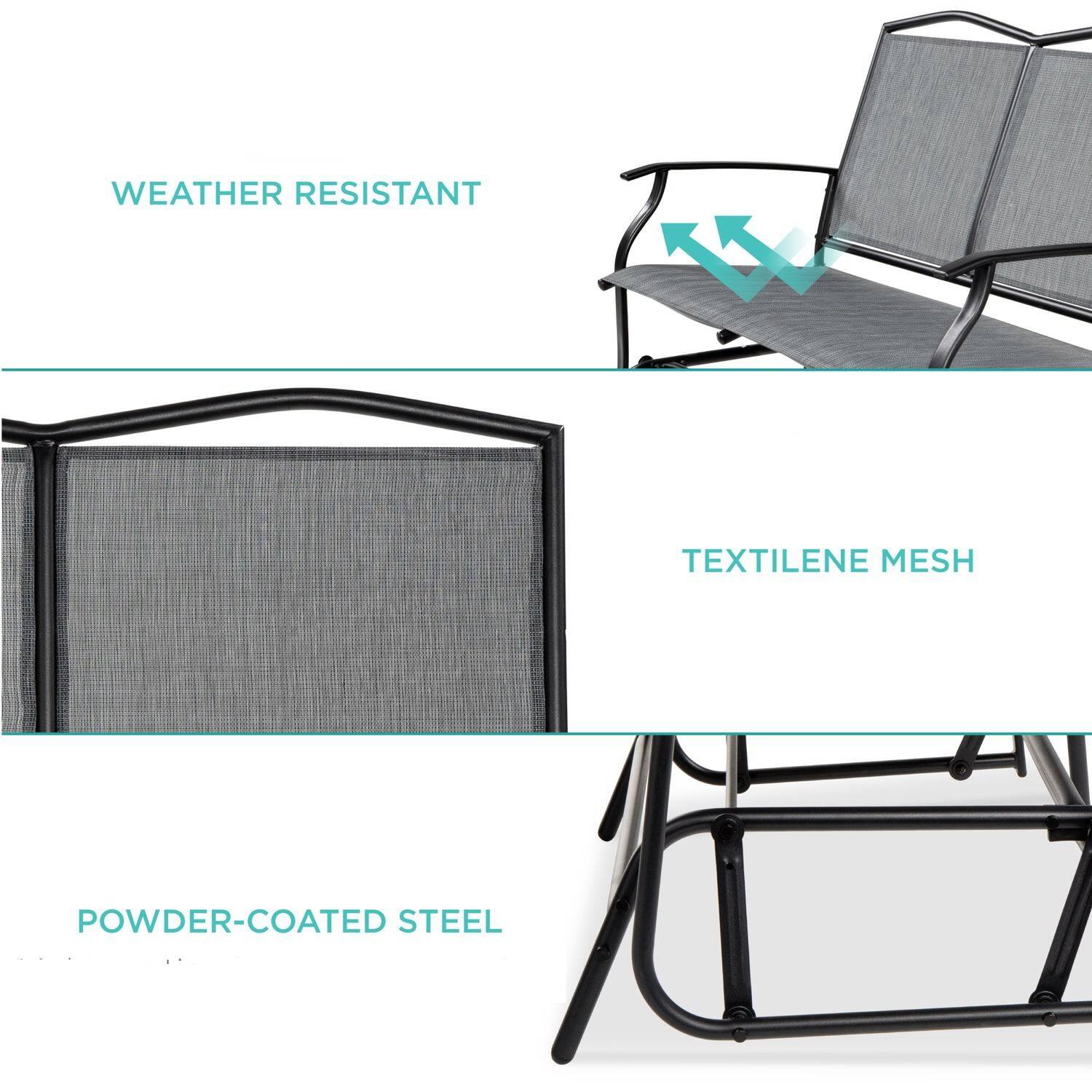 WEATHER RESISTANT  
TEXTILENE MESH  
POWDER-COATED STEEL