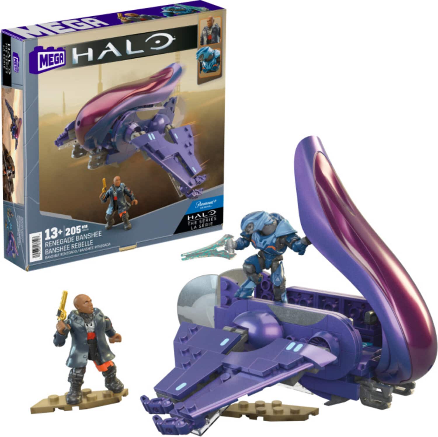 Mega Bloks - HALO Renegade Banshee Vehicle, 205 Piece Buiding Toy Set with 2 Micro Action Figures - COLLECTABLES - Multicolor