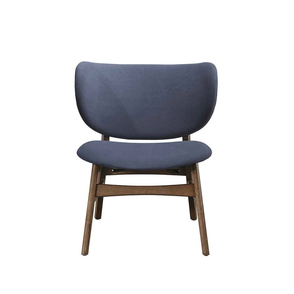 Back. New Classic Furniture - Adler 2-Piece Wood & Fabric Lounge Chair in Blue - Blue.