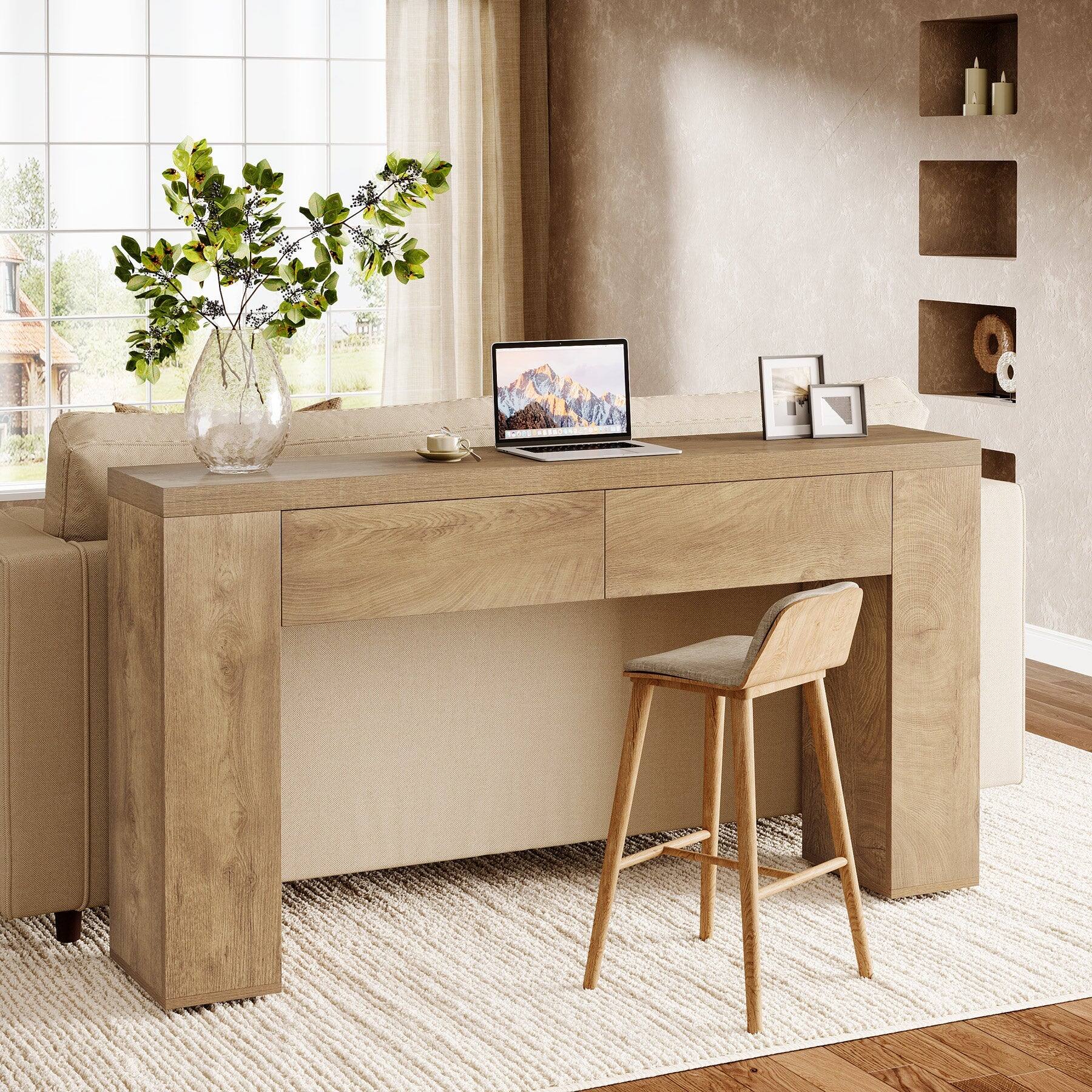 Tribesigns Console Table with Engineered Wood Construction and Drawer ...