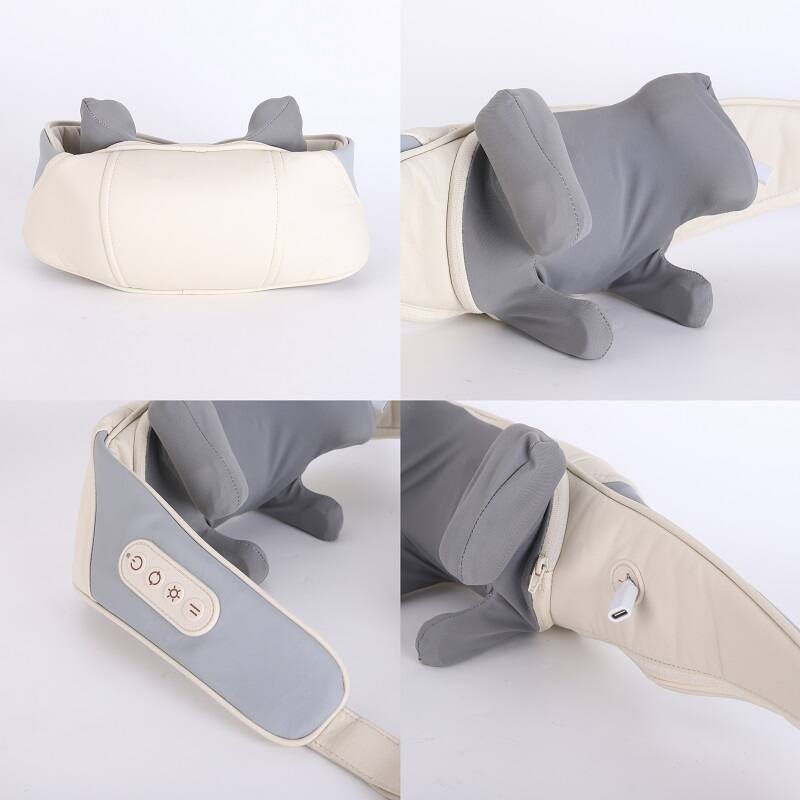 Alt View 3. Cluzine - Mini Cordless Neck Shoulder Massager with Heat for Back Muscle Relax Hands-Free Home Use.
