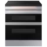 Samsung - 30 in. Wide 4 Burner Bespoke 6.3 Cu. Ft. Slide-In Electric Induction Convection Range with Convertible Double Oven - Stainless Steel