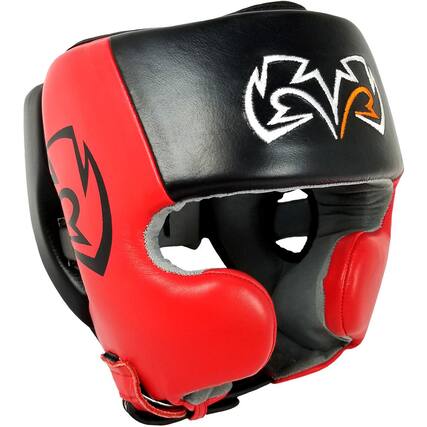 Front. RIVAL - Rival Boxing RHG20 Traditional Headgear - Large - Black/Red - Black/Red.