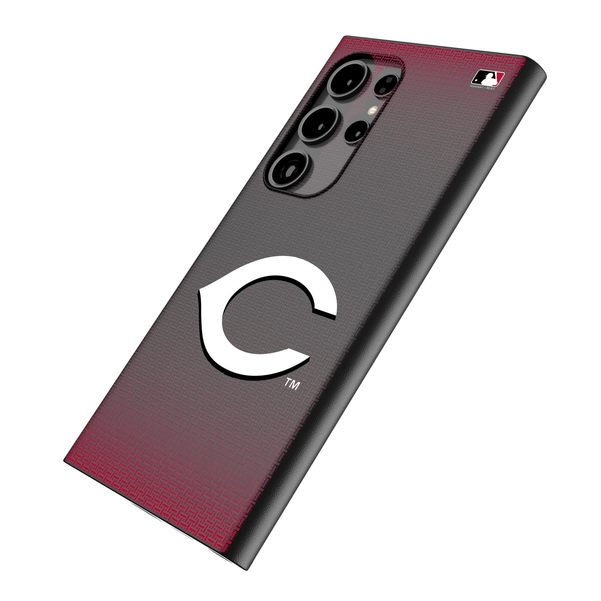 Alt View 1. Keyscaper - Cincinnati Reds Linen Galaxy Magnetic Bump Case - S25 Ultra - Black.