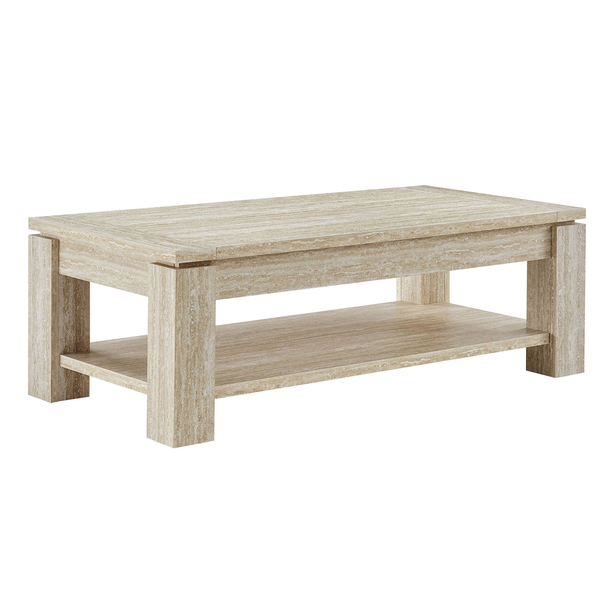 Angle. Modway - Hollis Travertine Coffee Table by Modway - Travertine.