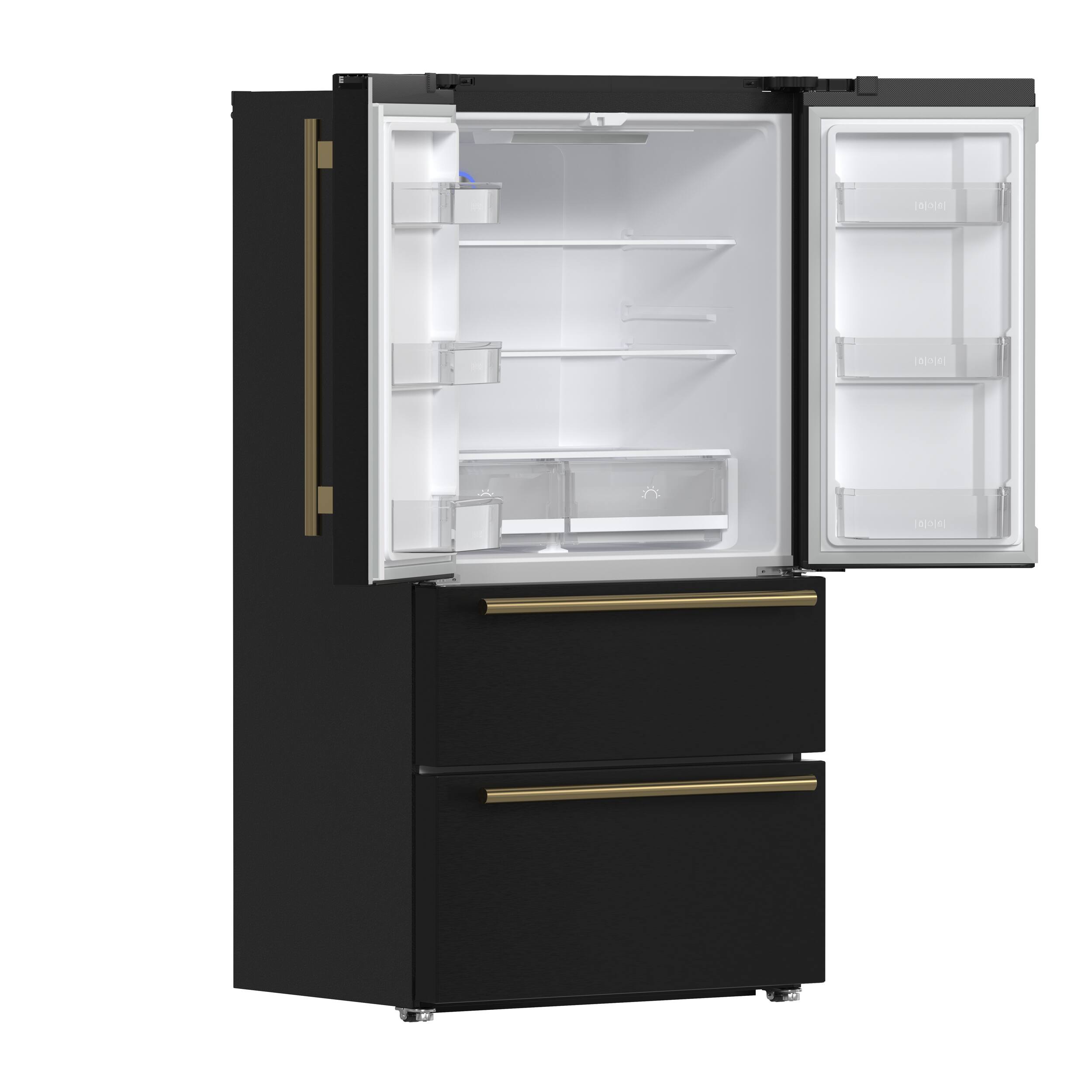 Alt View 5. Forno Appliances - Moena Espresso 19.2 Cu. Ft. Freestanding Refrigerator with French Doors and Automatic Ice Maker - Black.