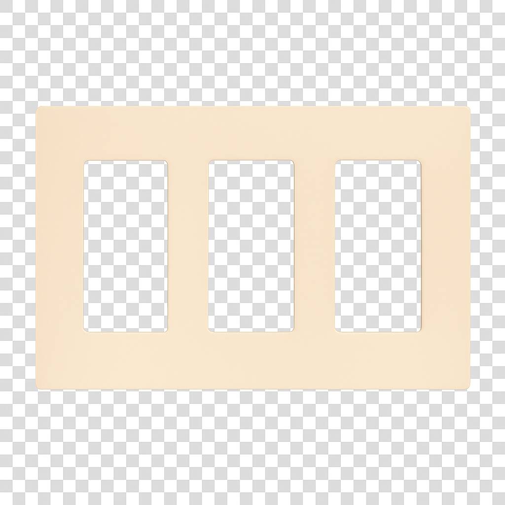 Front. Lutron - Claro 3-Gang Light Almond Wall Plate - Light Almond.