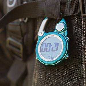 Back. Dakota - Dakota Digital Clip,  Clip Watch, Alarm, Stopwatch, Timer and Dual Time Watch, Outdoor Gifts for Men and Women - Aqua.
