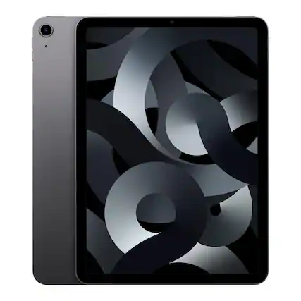 Front. Apple - 10.9-inch iPad Air 5th Generation (2022) Wi-Fi Only 256GB - Space Gray.