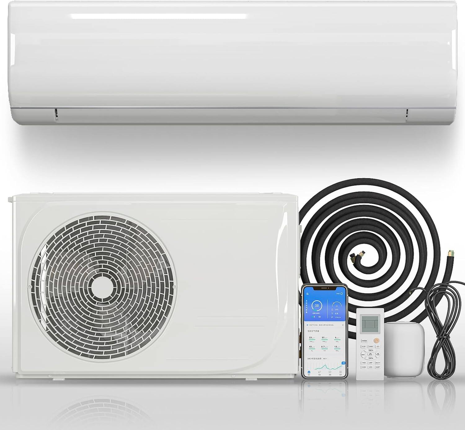 Front. Circus Cirle - 18000BTU Mini Split Air Conditioner with 1.5 Ton Pre-Charged Heat Pump.