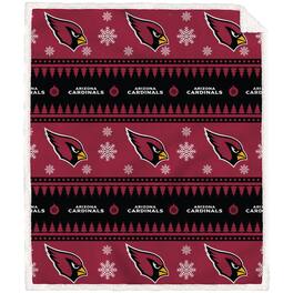 Pegasus - Arizona Cardinals 60'' x 70'' Holiday Gift Wrap Sherpa Flannel Fleece Blanket - Multicolor