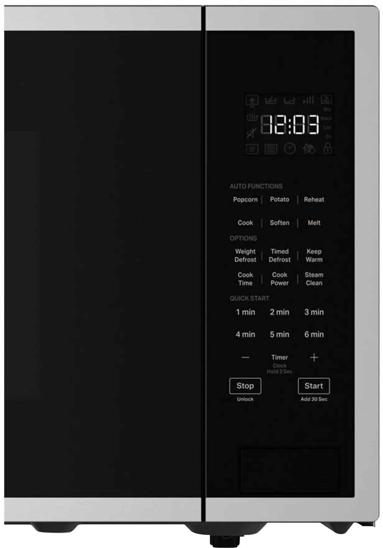 The text on the image reads:

"Auto Functions: Popcorn, Potato, Reheat, Cook, Soften, Melt
Options: Weight, Timed, Defrost, Defrost, Keep Warm, Cook Time, Cook Power, Steam Clean, Quick Start
1 min, 2 min, 3 min, 4 min, 5 min, 6 min, 7 min, 8 min, 9 min, 10 min, 11 min, 12 min, 13 min, 14 min, 15 min, 16 min, 17 min, 18 min, 19 min, 20 min, 21 min, 22 min, 23 min, 24 min, 25 min, 26 min, 27 min, 28 min, 29 min, 30 min, 31 min, 32 min, 33 min, 34 min, 35 min, 36 min, 37 min, 38 min, 39 min, 40 min, 41 min, 42 min, 43 min, 44 min, 45 min, 46 min, 47 min, 48 min, 49 min, 50 min, 51 min, 52 min, 53 min, 54 min, 55 min, 56 min, 57 min, 58 min, 59 min, 60 min, 61 min, 62 min, 63 min, 64 min, 65 min, 66 min, 67 min, 68 min, 69 min, 70 min, 71 min, 72 min, 73 min, 74 min, 75 min, 76 min, 77 min, 78 min, 79 min, 80 min, 81 min, 82 min, 83 min, 84 min, 85 min, 86 min, 87 min, 88 min, 89 min, 90 min, 91 min, 9