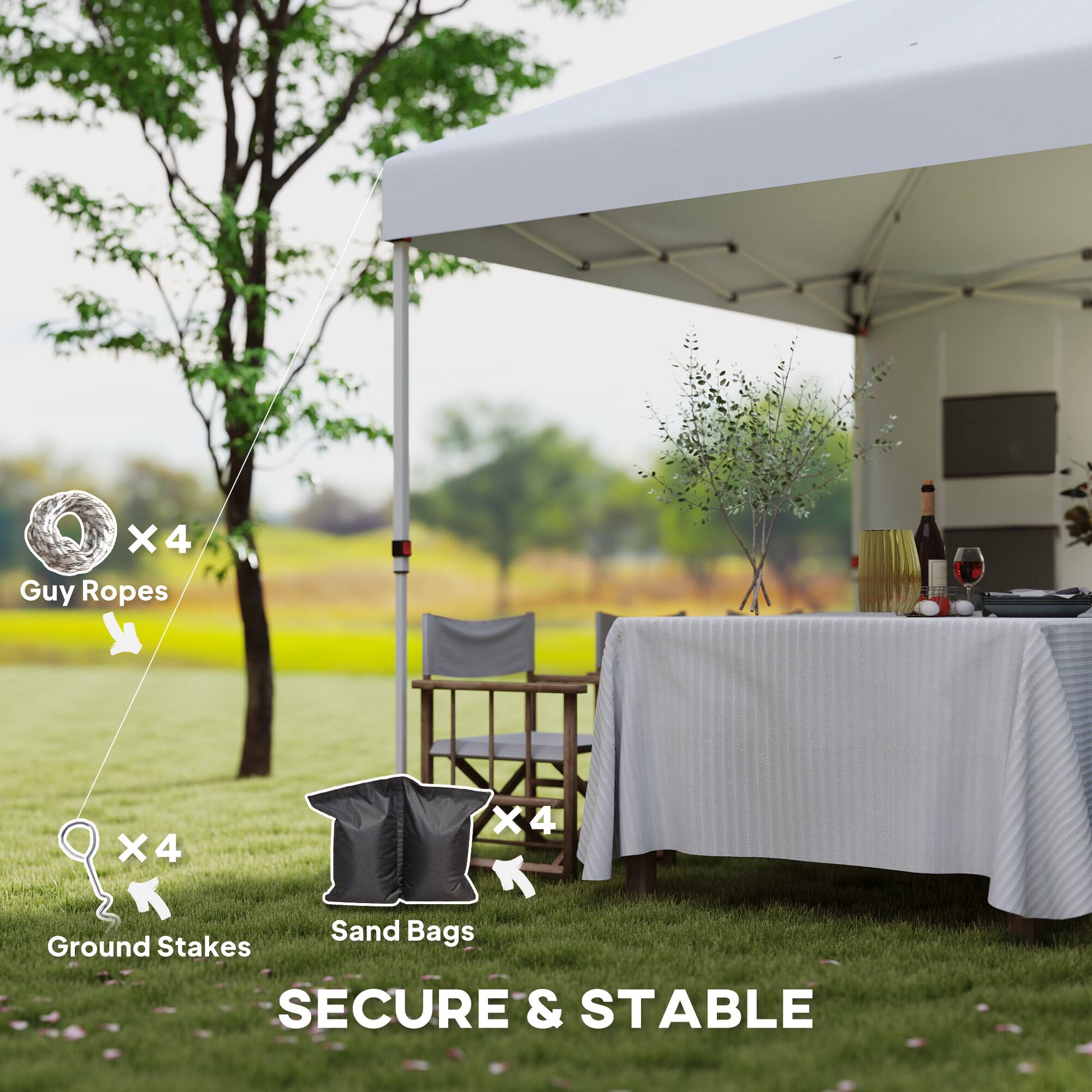 X4 Guy Ropes - X4 Ground Stakes - X4 Sand Bags - SECURE & STABLE