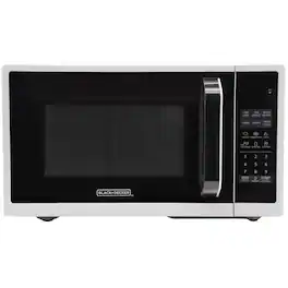 Black+Decker - Black and Decker 0.9 Cu. Ft. LED Digital Display Countertop Microwave - White