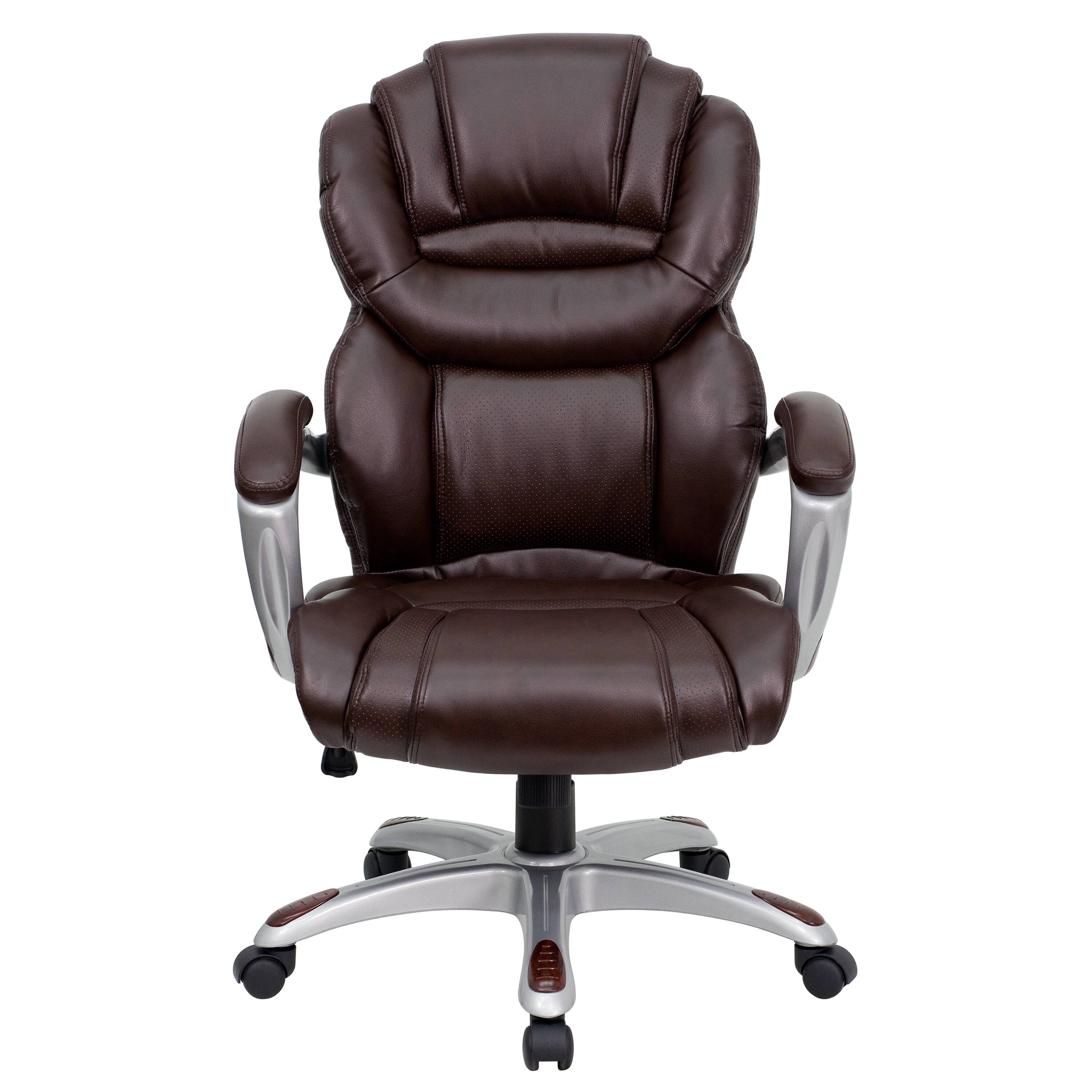 Alt View 5. Emma + Oliver - High Back Executive Swivel Ergonomic Office Chair with Accent Layered Seat/Back - Brown.