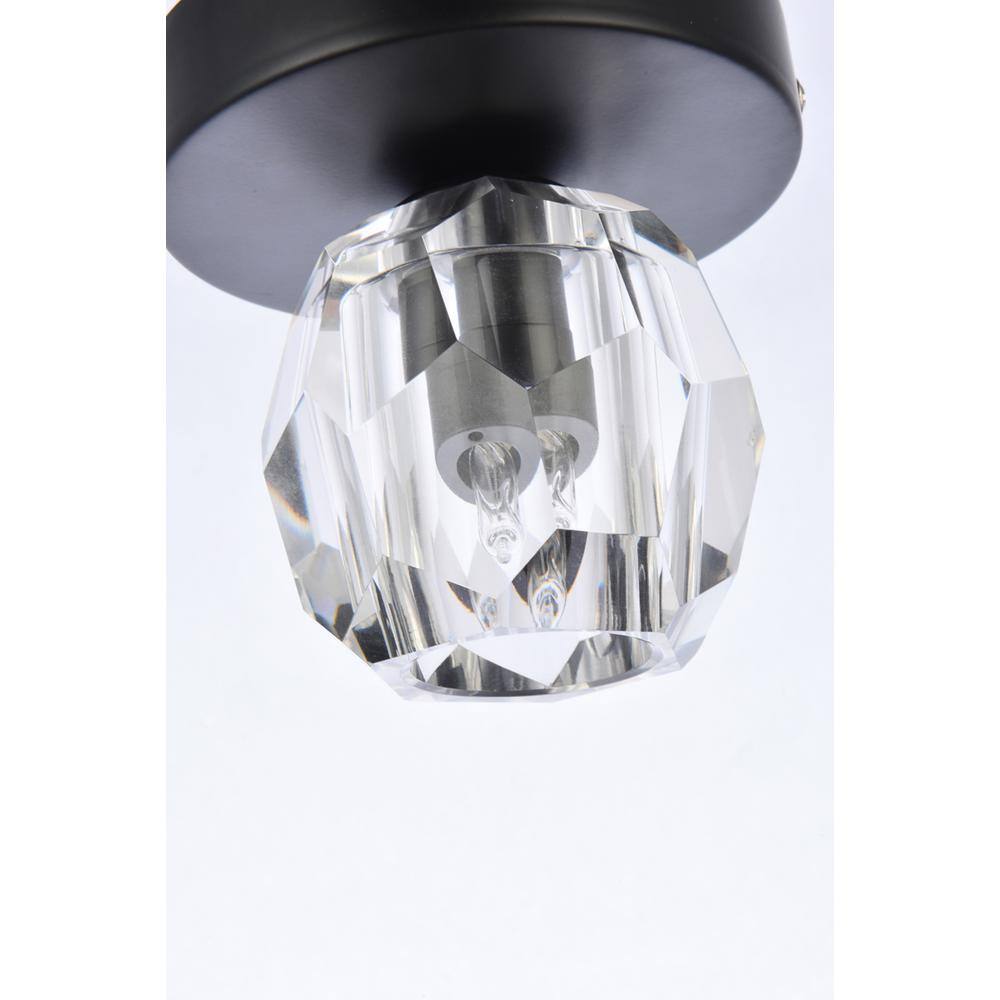 Alt View 1. Elegant Lighting - Eren 1 light black flush mount - Black.
