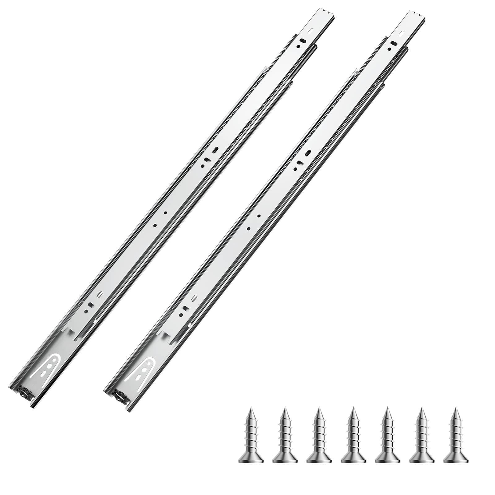 VEVOR - Drawer Slides, 20 inch, 10 Pairs Full Extension Ball Bearing Cabinet Rails, 100 LB Load Capacity Heavy Duty Side Mount - Silver