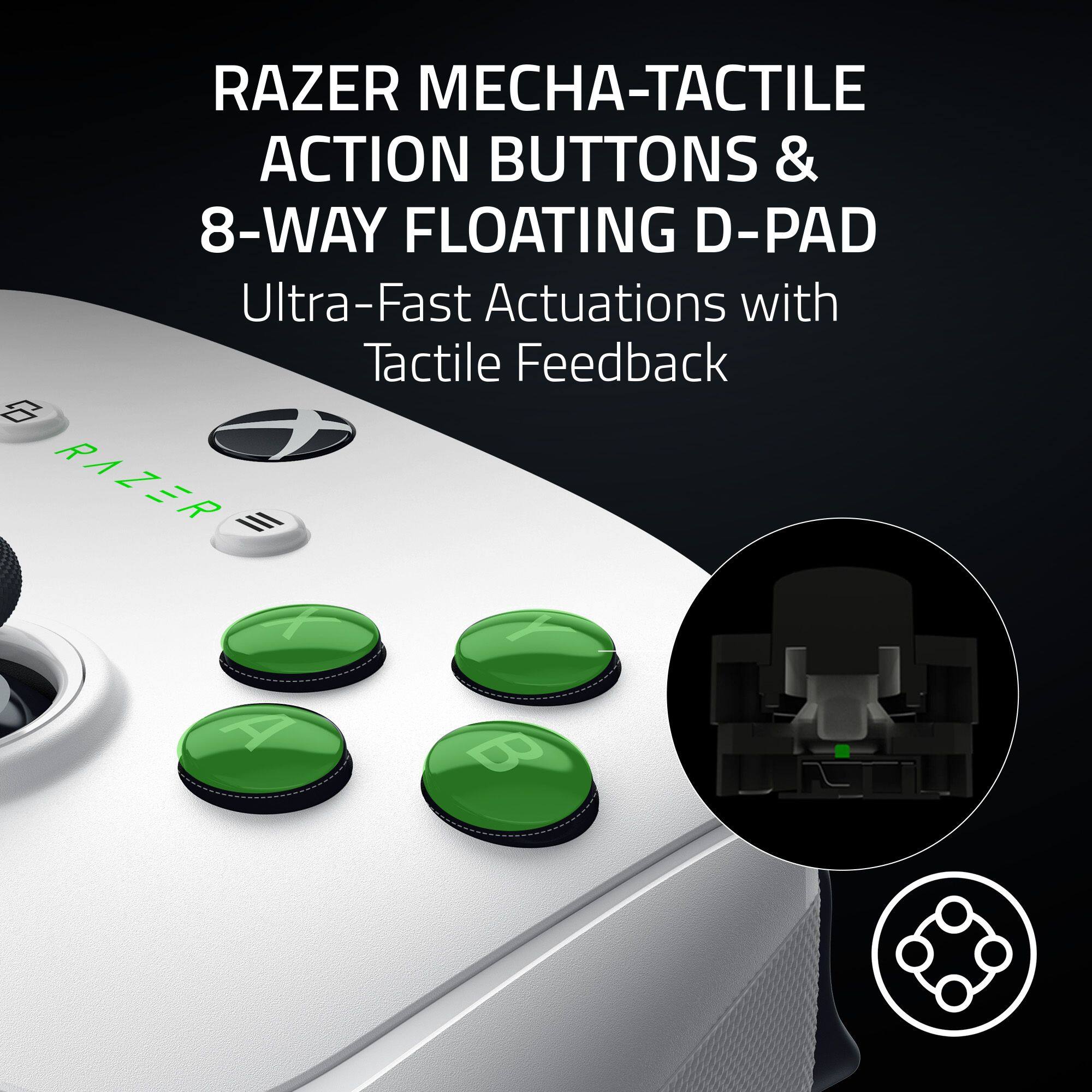 RAZER MECHA-TACTILE ACTION BUTTONS & 8-WAY FLOATING D-PAD Ultra-Fast Actuations with Tactile Feedback 6 RAZER 1 1 A B