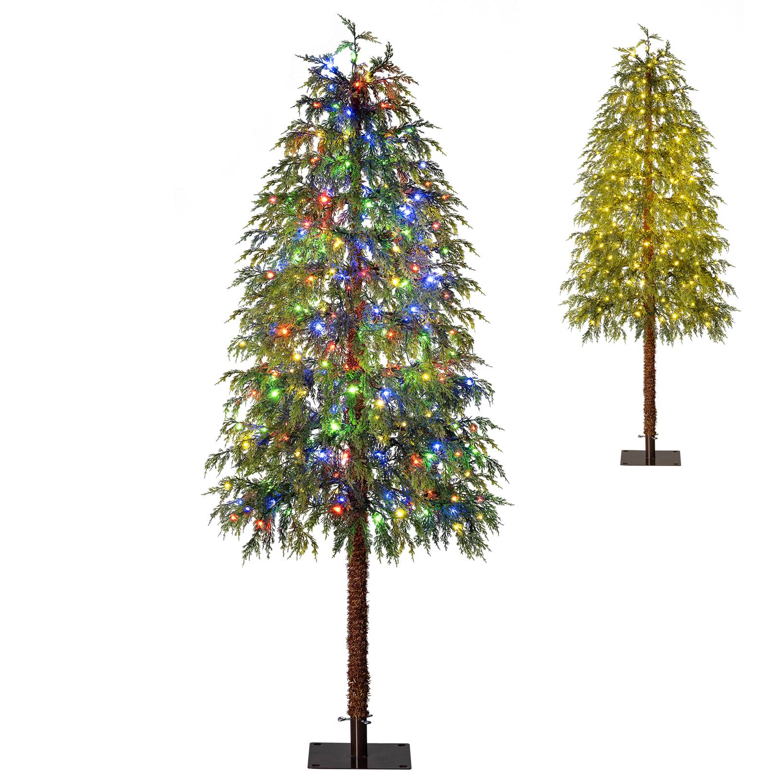 Alt View 4. Costway - Costway 6 FT Cypress Christmas Tree with 274 Lush Branch Tips, 190 Pre-Lit LED Lights - Green.