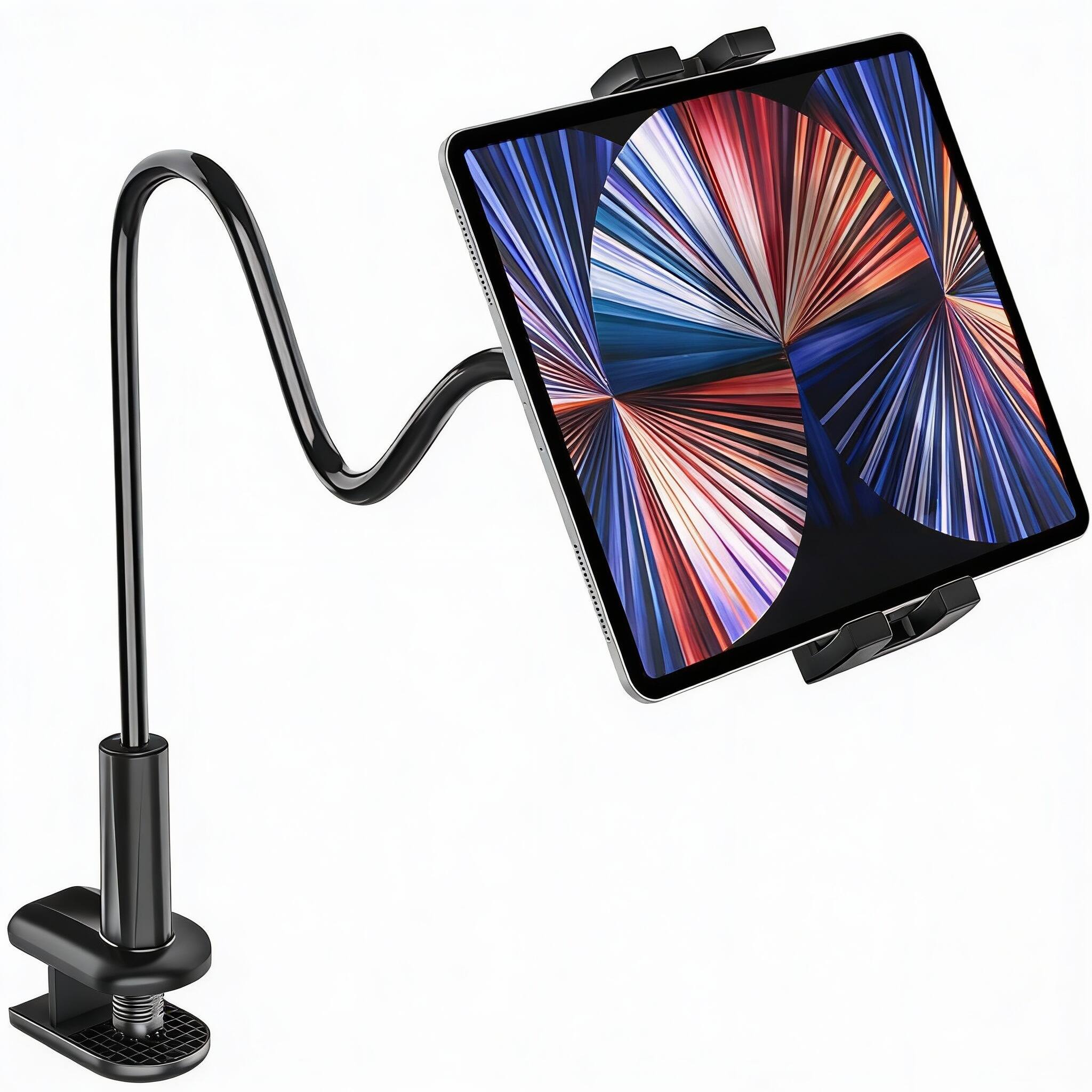 Back. OMOMMD - Tablet Holder For Desk Gooseneck Stand Bed Adjustable Long Arm Mount Clip Compatible With Ipad Pro Air Mini... - Default.