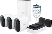 Arlo - Ultra Outdoor Security Camera 4K HDR (3rd Gen, 2025 Release) - Wireless, Rechargeable Battery, Charging Station, 3-Cam - White