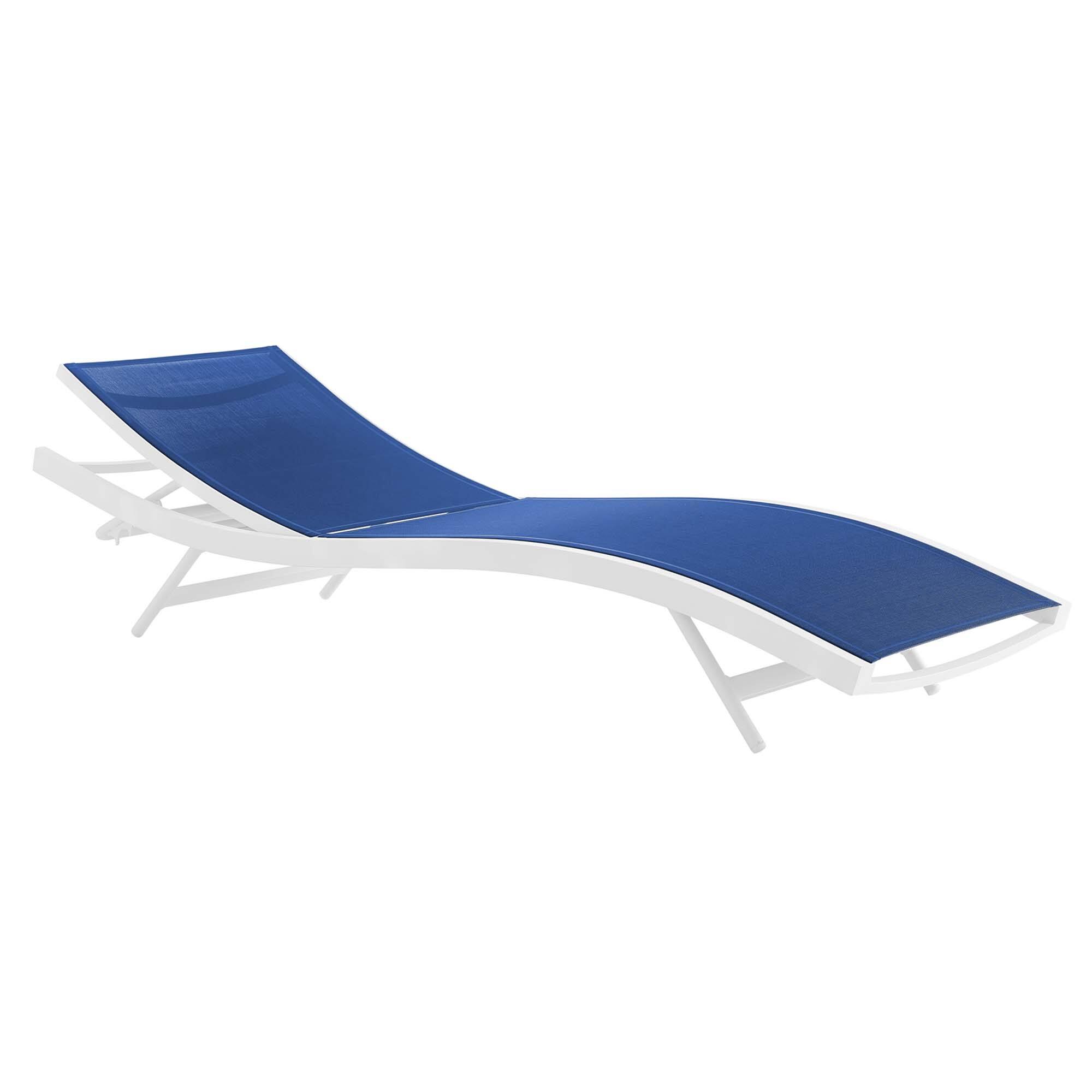 Angle. Modway - Glimpse Outdoor Patio Mesh Chaise Lounge Chair by Modway - White Navy.