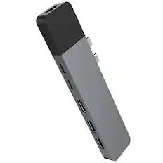 Front. Hyper - NET Hub for USB-C MacBook Pro - Gray.