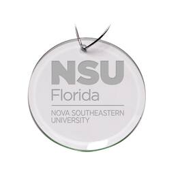 Jardine - Nova Southeastern Sharks 3'' Glass Round Ornament - Multicolor