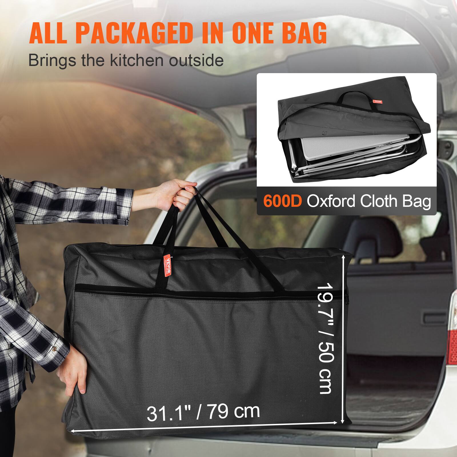 ALL PACKAGED IN ONE BAG Brings the kitchen outside / 600D Oxford Cloth Bag / 31.1" / 79 cm / 19.7" / 50 cm