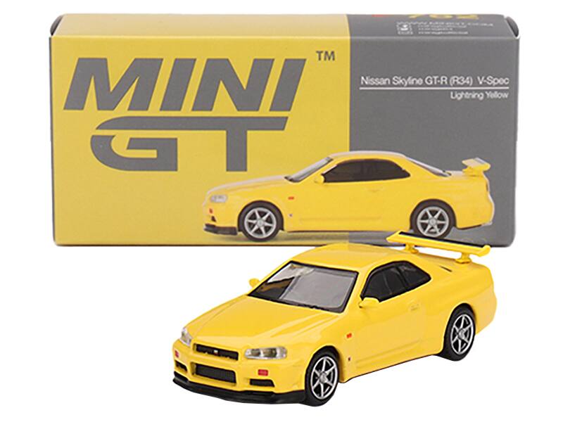 MINI GT  
Nissan Skyline GT-R (R34) V-Spec  
Lightning Yellow