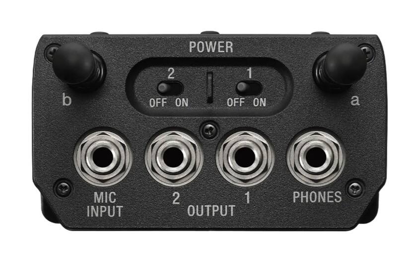 POWER  
2 1  
OFF ON OFF ON  
a  
MIC INPUT  
2 1 OUTPUT  
PHONES