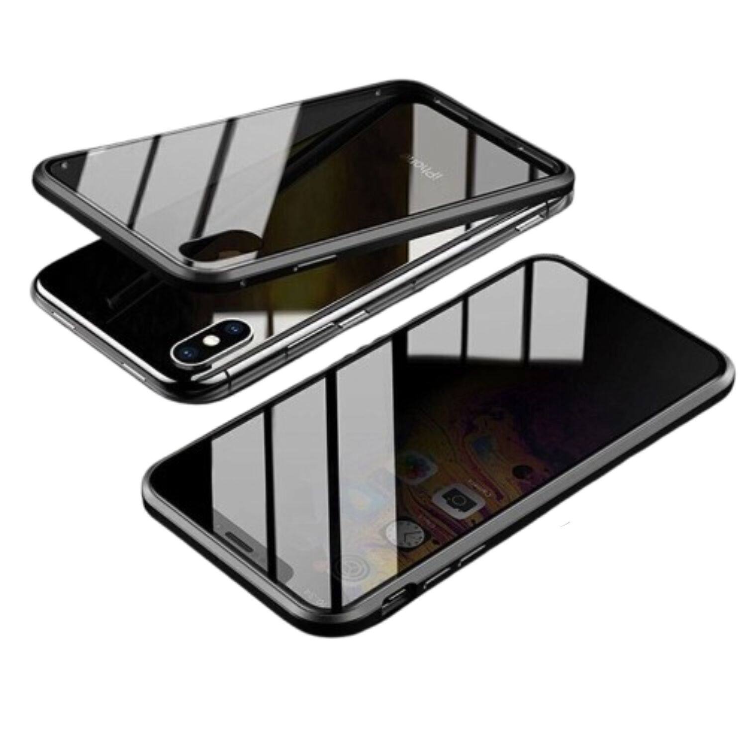Stock Preferred - Privacy Anti-Spy Magnetic 360° Tempered Glass Case for iPhone 14 Pro Max - Black