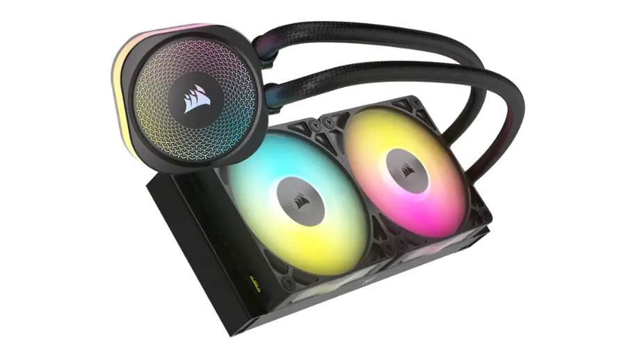 Alt View 17. CORSAIR - iCUE LINK TITAN 240 RX Liquid CPU Cooler with RGB Lighting - Black.