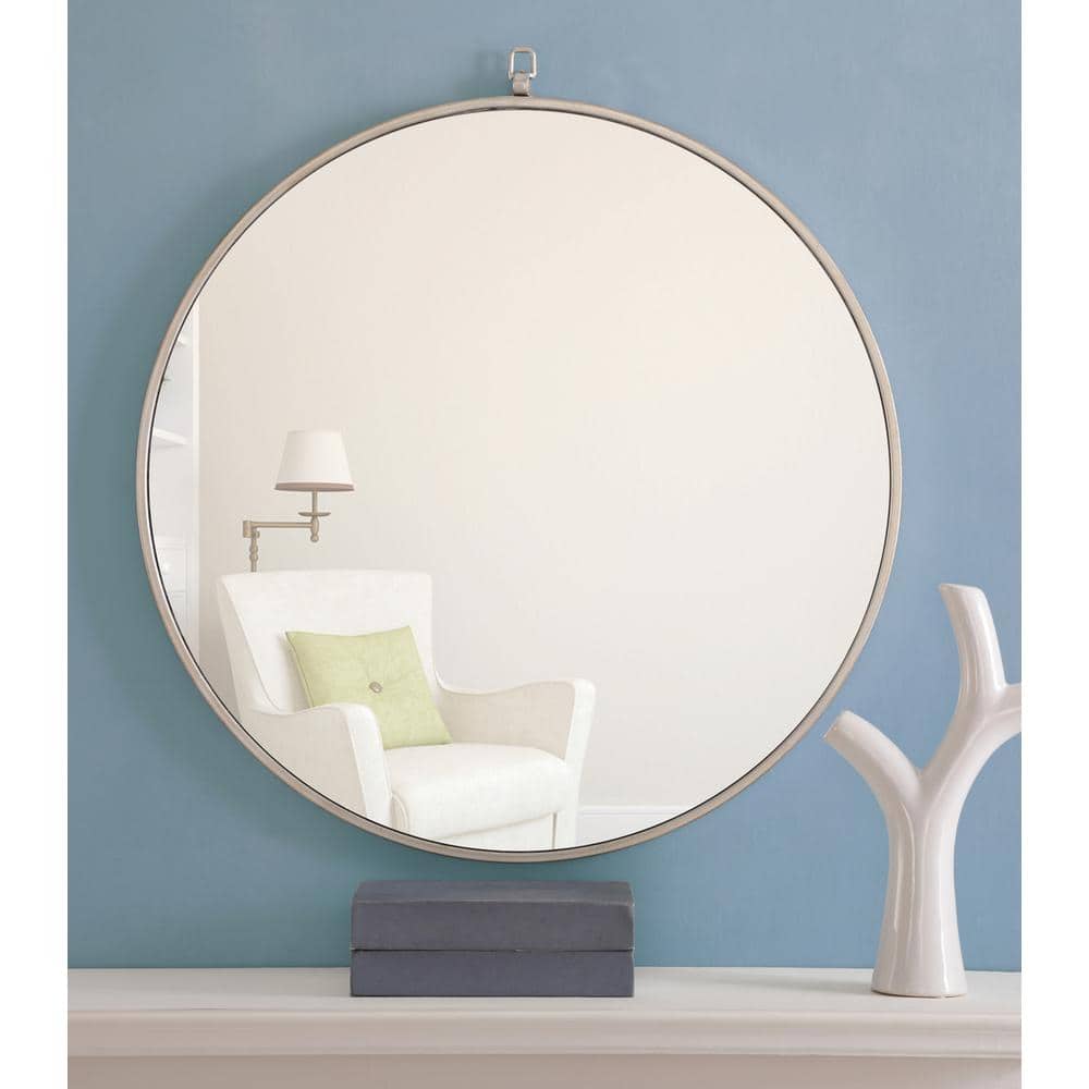 Elegant Decor - Metal frame Round Mirror with decorative hook 28 inch finish - Silver price history on PriceWatchPro