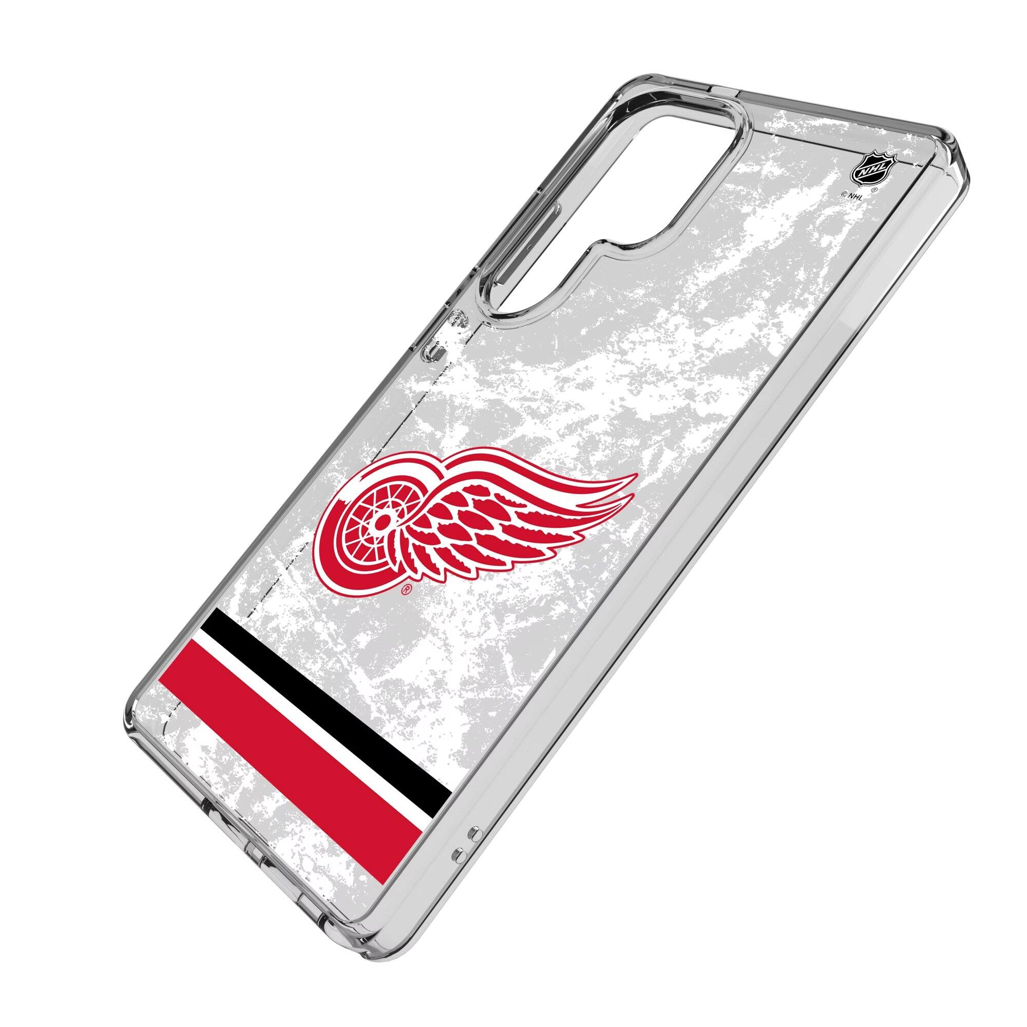 Alt View 1. Keyscaper - Detroit Red Wings Galaxy Stripe Clear Ice Case - S24 Ultra - Multicolor.