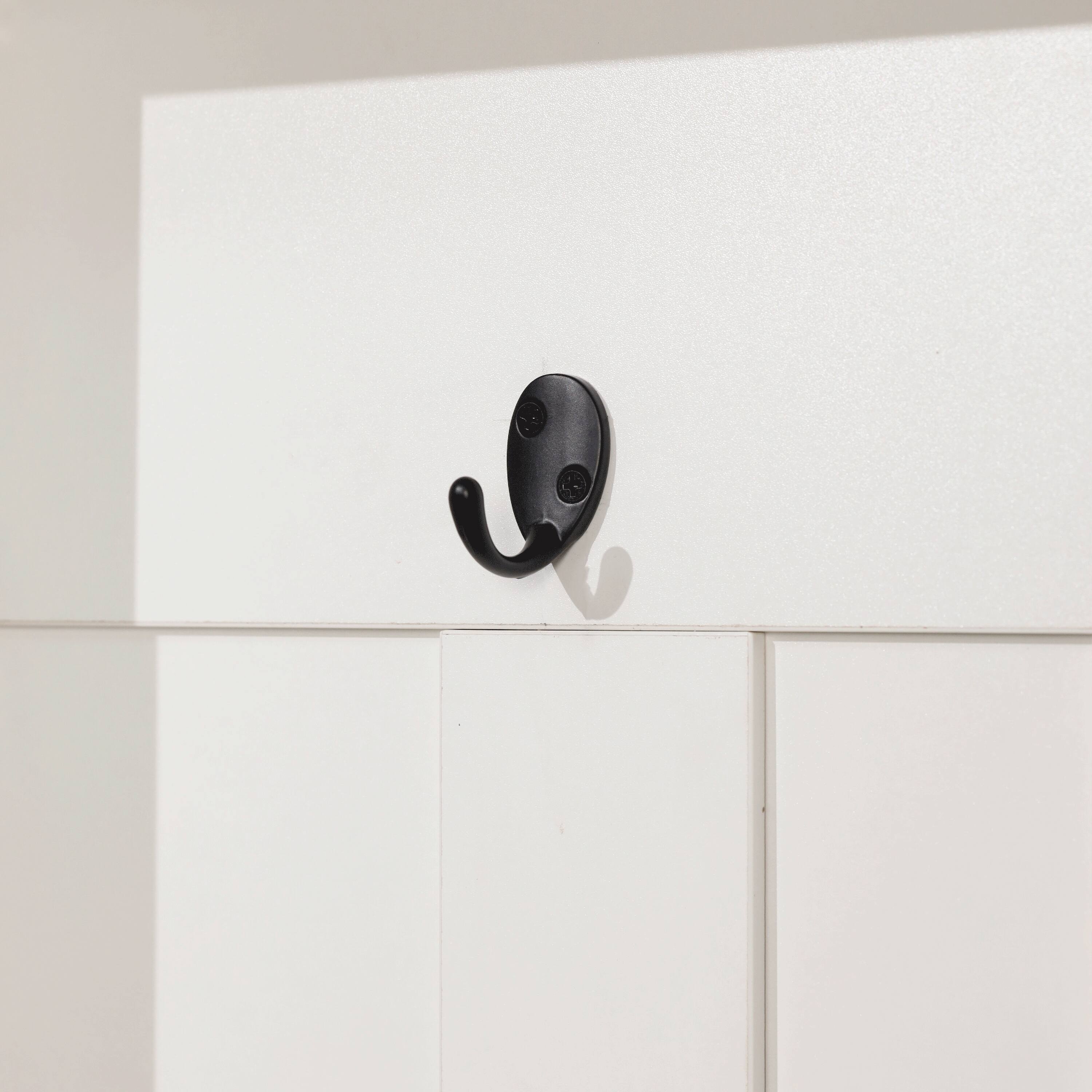 Alt View 10. Emma + Oliver - Paula Hallway Tree with Bench, Coat Hooks, and Lower Storage Compartments with Adjustable Shelves - Weathered Natural Seat/Warm White Frame.