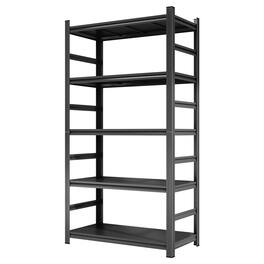 Lirago - 5-Tier Freestanding Shelving Units 3000LBS Capacity Utility Storage Shelves Metal Storage Shelves( 87-in H ) - Black