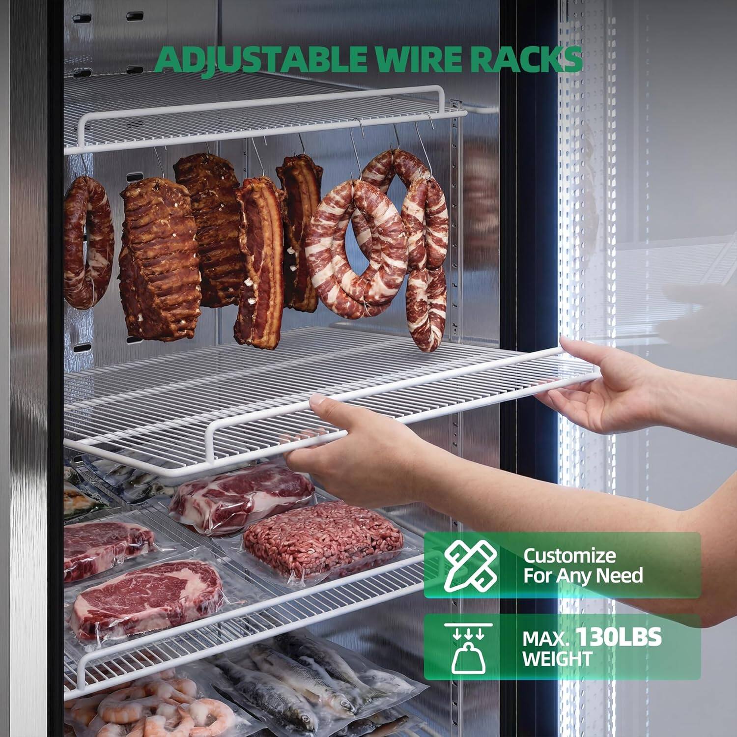 ADJUSTABLE WIRE RACKS  
Customize For Any Need  
MAX. 130LBS WEIGHT