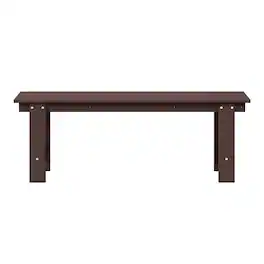 WestinTrends - Ashore Outdoor HDPE 48" Modern Backless Patio Bench - Dark Brown