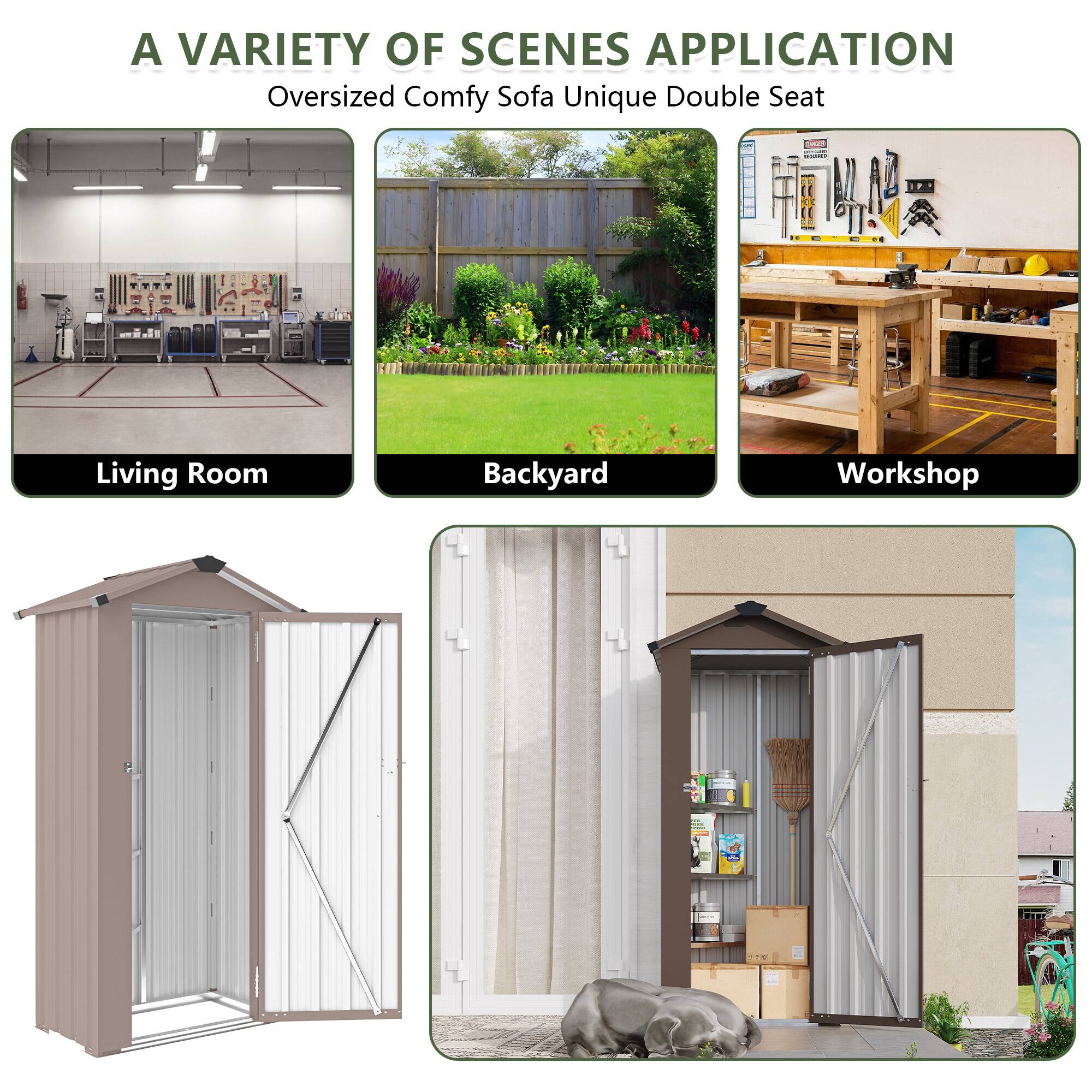 Alt View 1. TinyHomie - High quality galvanized iron sheet waterproof design reasonable internal space planning equipped with a solid lock.