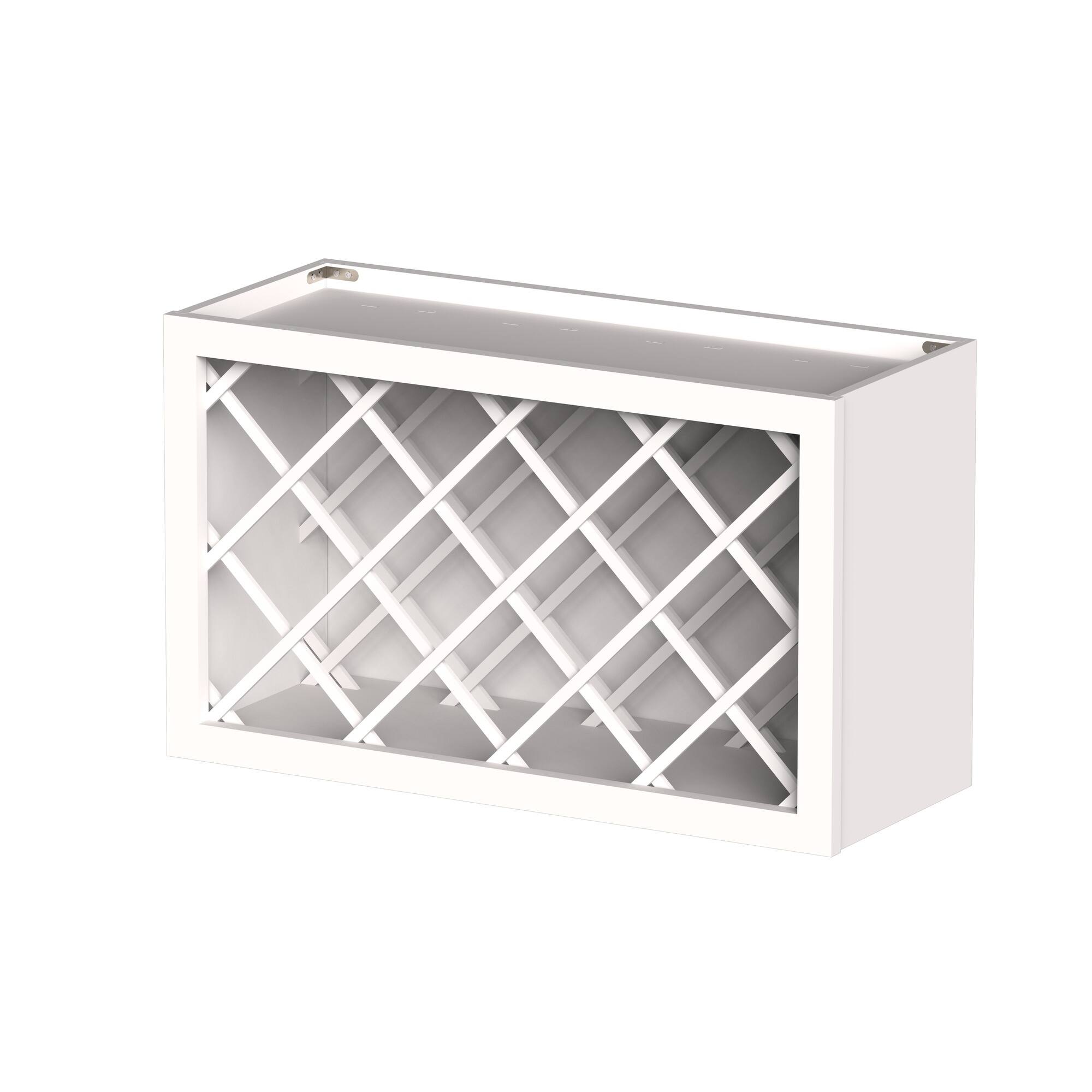 Angle. Boyel Living - 30-in W x 18-in H x 12-in D Shaker Wine Rack Kitchen Wall Cabinet - Glacier White.