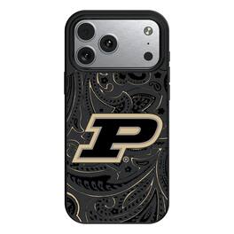 Keyscaper - NCAA - Purdue Boilermakers Paisley iPhone Magnetic Bump Case - 15 Plus - Black