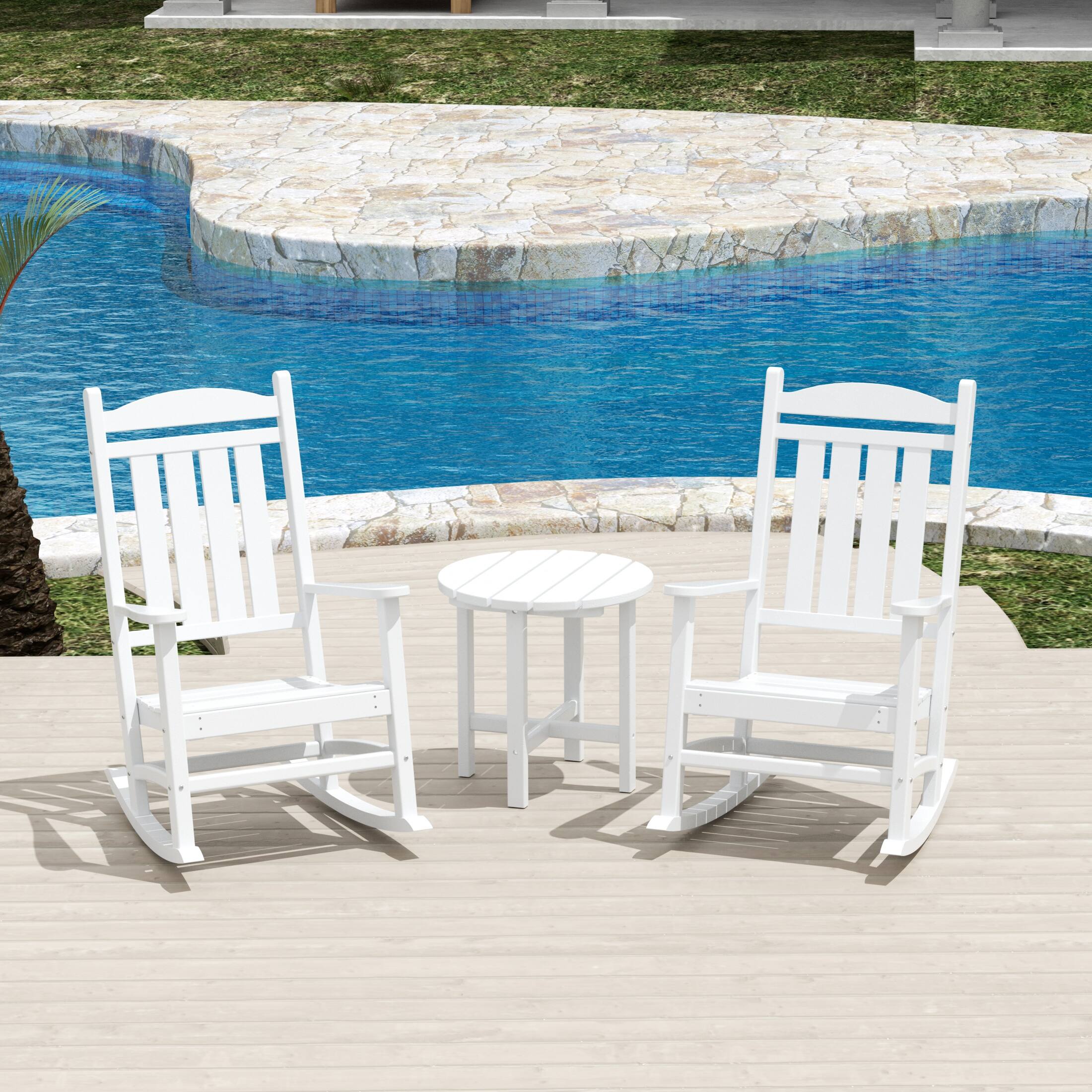 WestinTrends Malibu 3 Piece set Outdoor / Patio rocking chairs with a ...