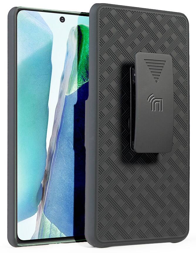 Alt View 8. Nakedcellphone - Case with Stand and Belt Clip Holster for Samsung Galaxy S21 Ultra - Black.