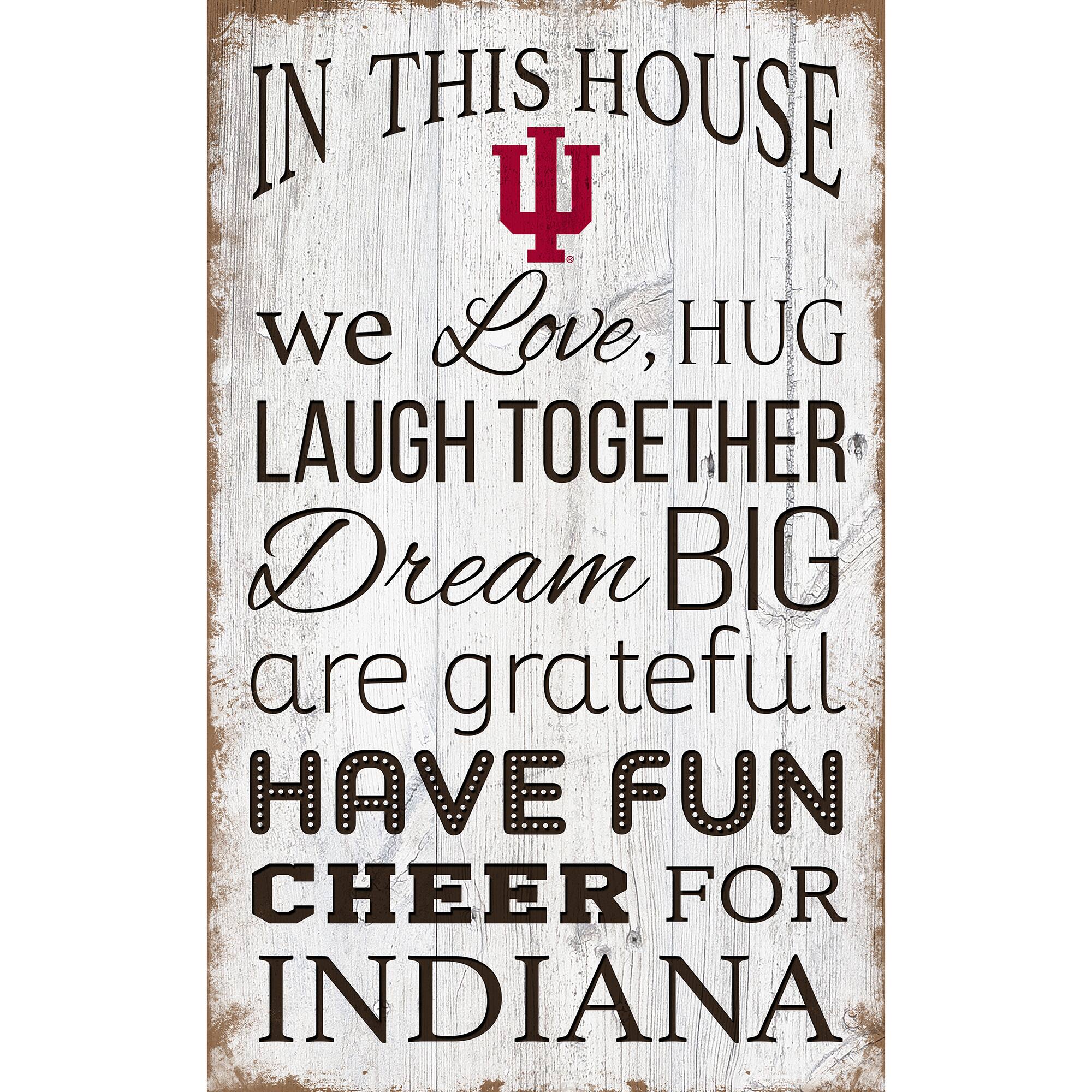 Indiana Hoosiers 11'' x 19'' Team In This House Sign