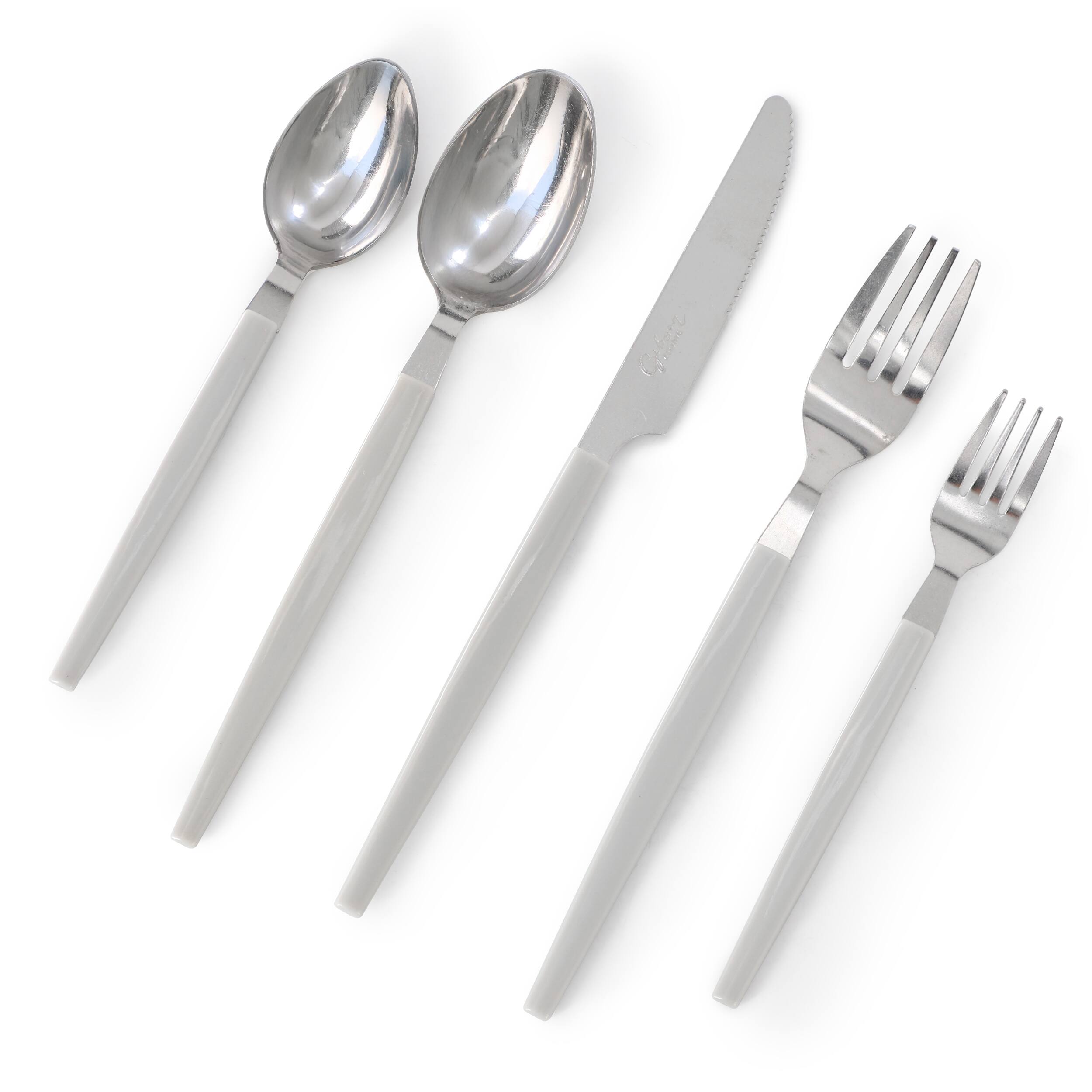 Alt View 2. Gibson - Gibson Home Edzelle 48 Piece Stainless Steel Flatware Set in Gray with Plastic Tray - Gray.