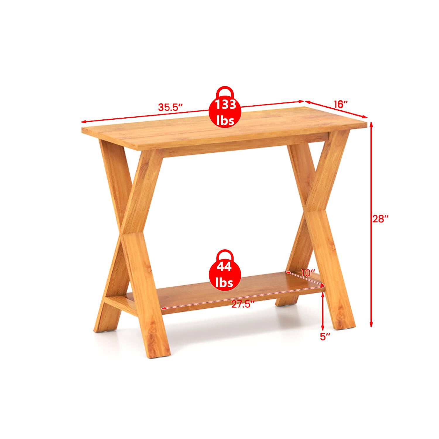 35.5" 133 lbs 16" 28" 44 lbs 10" 27.5" 5"
