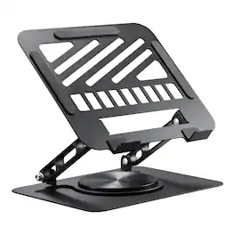 HongFei - Laptop Stand for Desk Adjustable Computer Stand 360° Rotating with Hollow Ventilation Board Large Weight Capacity - Black